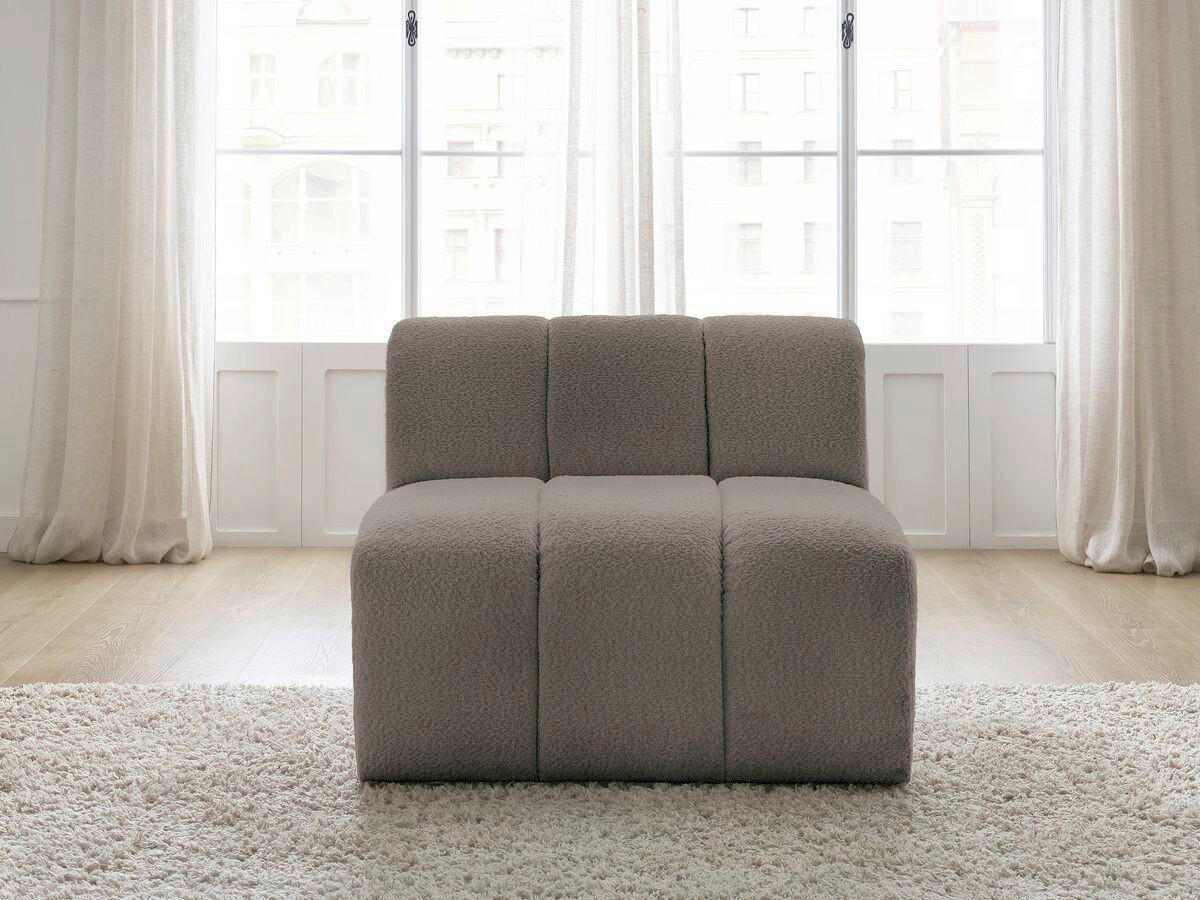 SOFAELEMENT ANNECY Bouclé Taupe  - Taupe/Schwarz, MODERN, Kunststoff/Textil (91/72/91cm)