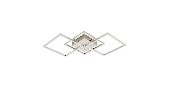 LED-DECKENLEUCHTE 75,5/37/6 cm - Nickelfarben, Trend, Kunststoff/Metall (75,5/37/6cm) - Novel