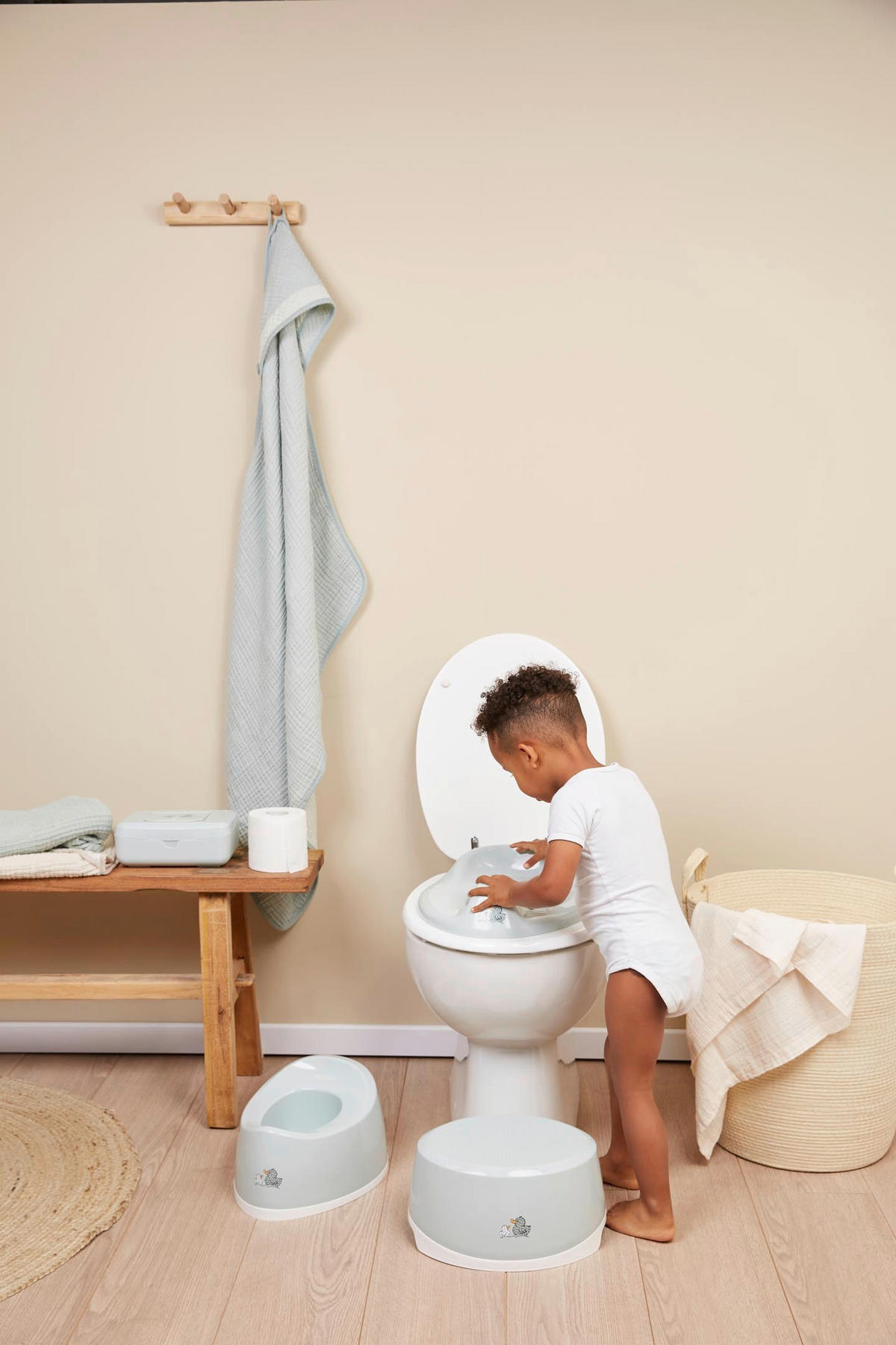 TOILETTENTRAINER SEPP  - Pastellgrün, Basics, Kunststoff (36,5/30,5/8,5cm) - Bebe Jou