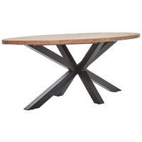 JEDÁLENSKÝ STÔL, akácia, čierna, farba akácie, 200/100/76 cm - čierna/farba akácie, Natur, kov/drevo (200/100/76cm) - Livetastic