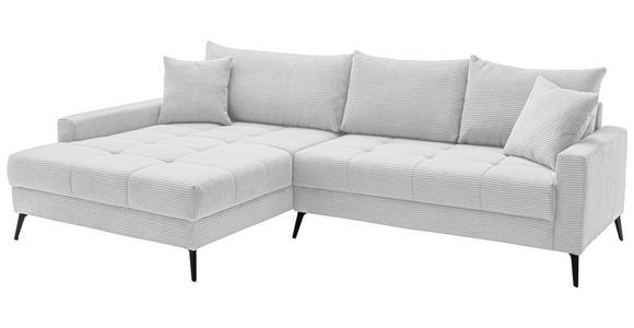 ECKSOFA  in Cord Elfenbein  173/280 cm  - Elfenbein/Schwarz, KONVENTIONELL, Textil/Metall (173/280cm) - Hom`in