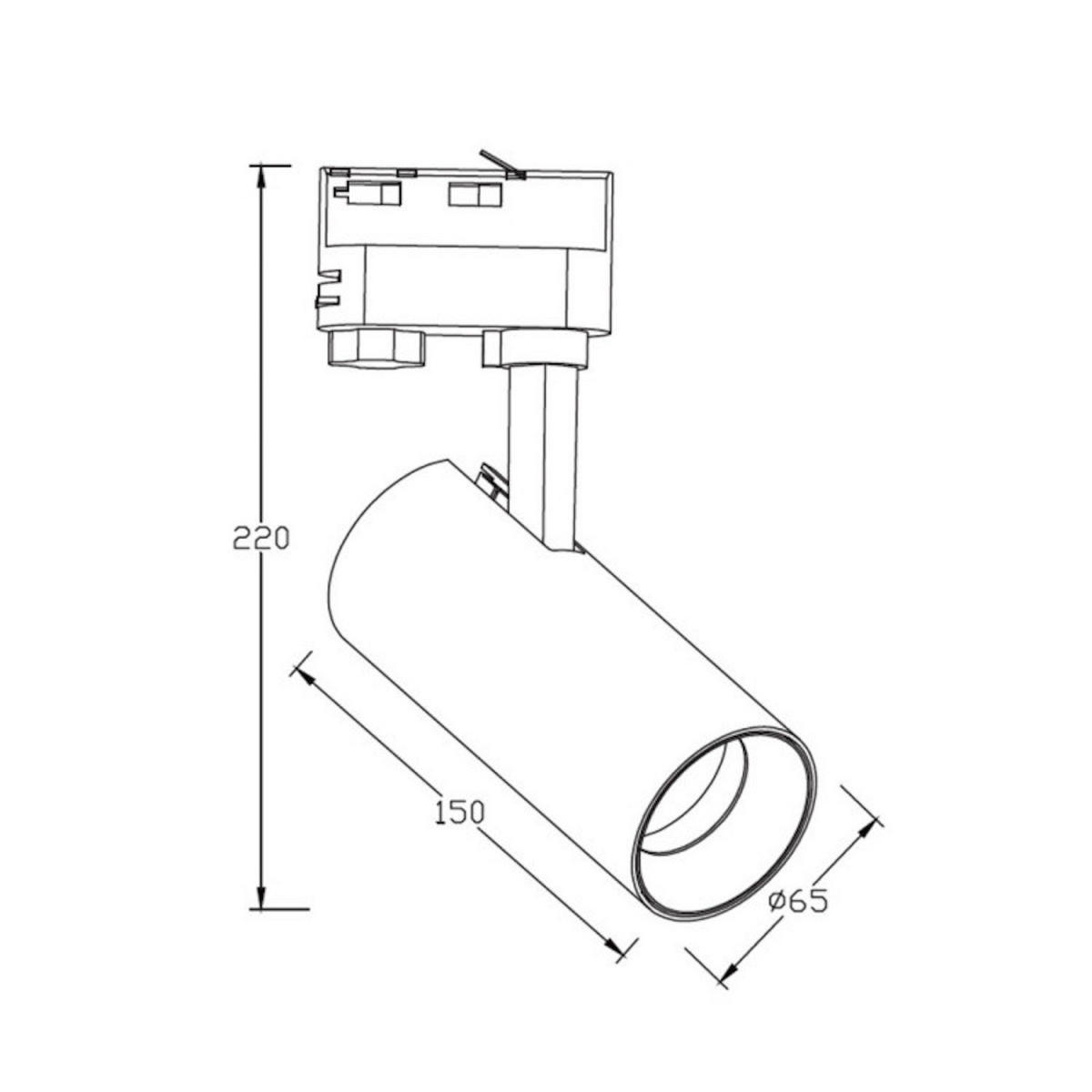 KOLEJNICOVÝ ZÁŘIČ, 50 W/GU10,  - černá, Konvenční, kov (15/150/15cm)