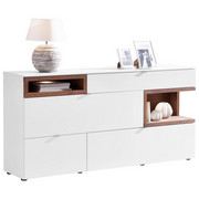 SIDEBOARD - Edelstahlfarben/Nussbaumfarben, Design, Holz/Metall (180/88/43cm) - Venjakob
