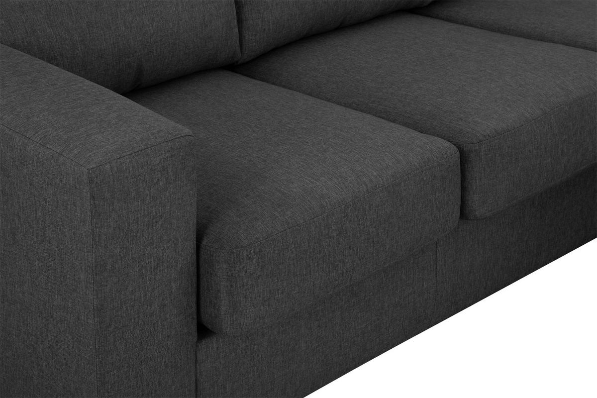 ECKSOFA Eckteil  Grau Leinenoptik  - Schwarz/Grau, KONVENTIONELL, Kunststoff/Textil (208/85/148cm) - MID.YOU