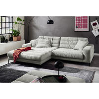 ECKSOFA Ottomane links  Hellgrau Cord  - Hellgrau/Schwarz, Design, Textil/Metall (207/296cm) - Dieter Knoll