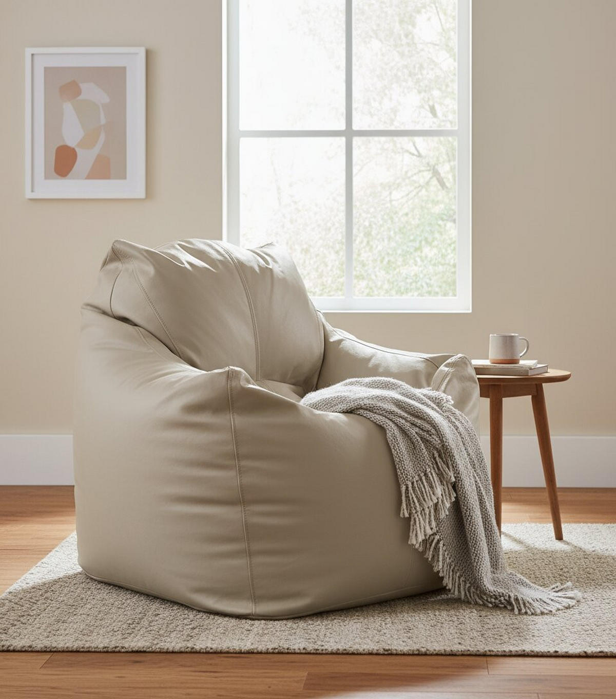 SITZSACK Lederlook Beige 400 L  - Beige, Design, Textil (95/95/80cm) - Boxxx