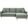 ECKSOFA in Flachgewebe Salbeigrün  - Salbeigrün/Eiche Wotan, Konventionell, Holz/Textil (255/157cm) - Carryhome