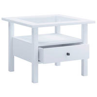 COUCHTISCH Holzwerkstoff 54/54/42 cm  - Weiss/Schwarz, Lifestyle, Glas/Holzwerkstoff (54/54/42cm) - MID.YOU