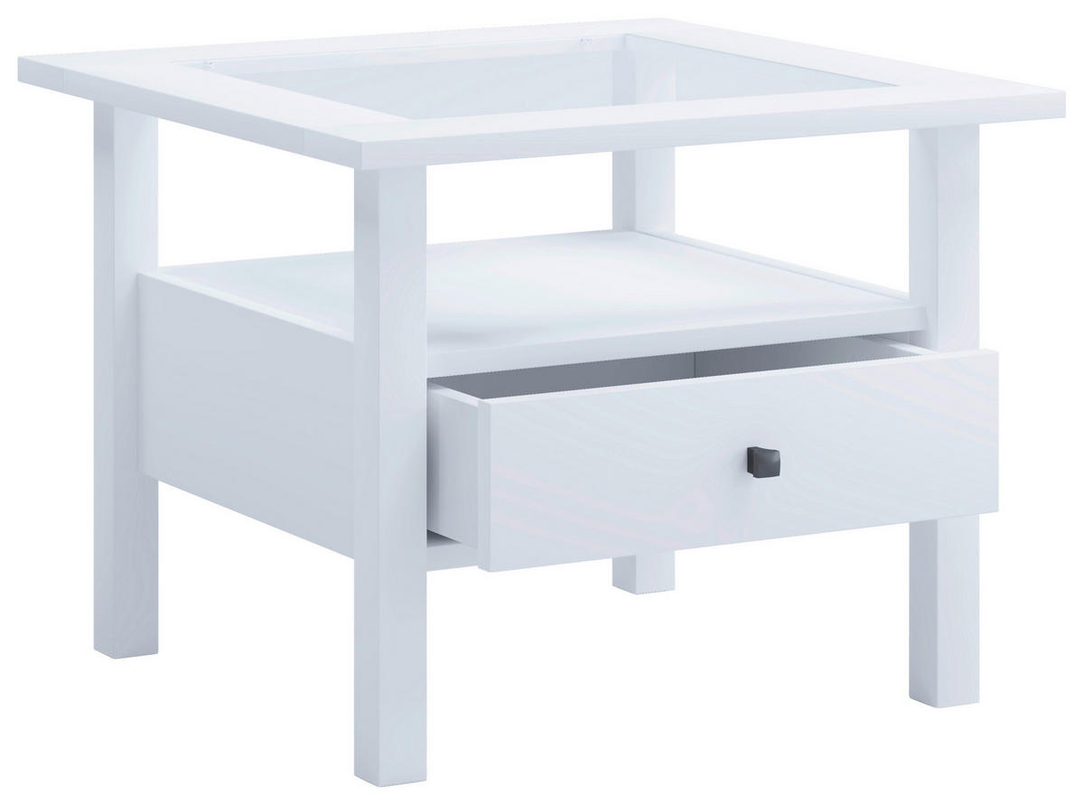 COUCHTISCH Holzwerkstoff 54/54/42 cm  - Weiss/Schwarz, Lifestyle, Glas/Holzwerkstoff (54/54/42cm) - MID.YOU