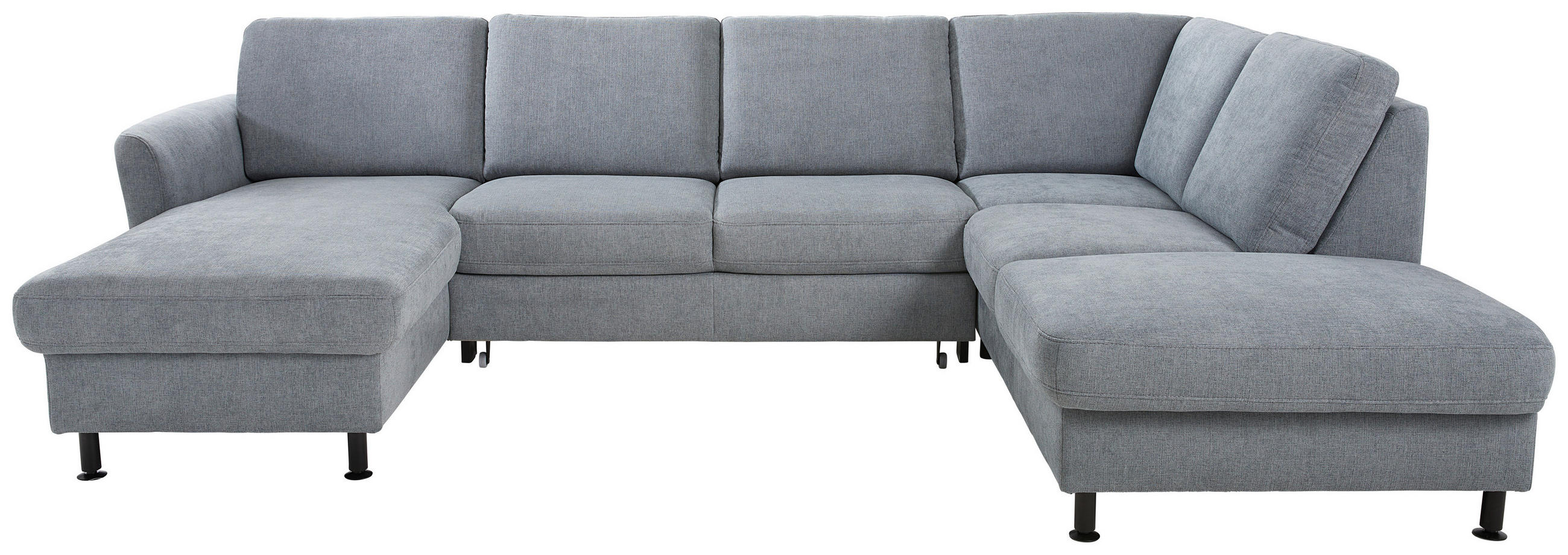 SOFFA i vävt tyg blågrå  - blågrå/svart, Klassisk, metall/textil (168/305/200cm) - Voleo