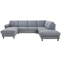 SOFFA i vävt tyg blågrå  - blågrå/svart, Klassisk, metall/textil (168/305/200cm) - Voleo
