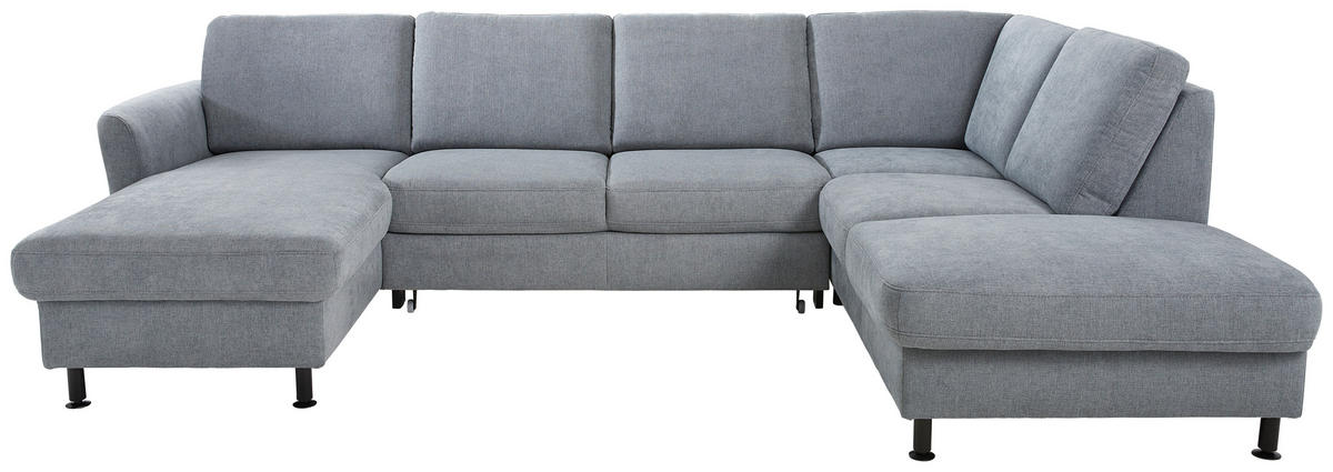 SOFFA i vävt tyg blågrå  - blågrå/svart, Klassisk, metall/textil (168/305/200cm) - Voleo