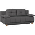 BOXSPRINGSOFA in Webstoff Dunkelgrau  - Eichefarben/Dunkelgrau, MODERN, Holz/Textil (202/92/104cm) - Novel