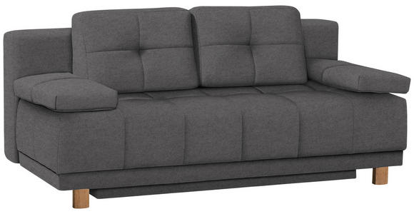 BOXSPRINGSOFA in Webstoff Dunkelgrau  - Eichefarben/Dunkelgrau, MODERN, Holz/Textil (202/92/104cm) - Novel