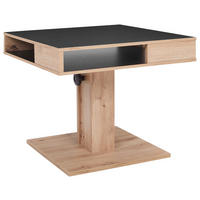 COUCHTISCH in Holzwerkstoff  - Wildeiche/Schwarz, Basics, Holzwerkstoff (65/52-77/65cm) - P & B