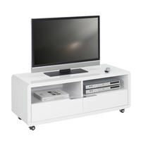 COMODĂ TV 120/46/45 cm  - culoare crom/alb lucios intens, Design, plastic/metal (120/46/45cm) - Xora
