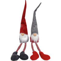 PALČEK - rdeča/temno siva, Trendi, kamen/tekstil (13/87/12cm) - X-Mas