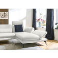 ECKSOFA in Echtleder Weiß  308/195 cm  - Schwarz/Weiß, Design, Leder/Metall (308/195cm) - Dieter Knoll