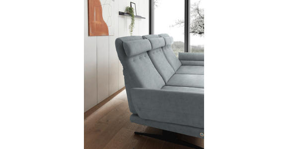 ECKSOFA  in Flachgewebe Hellblau  279-327/176-217 cm  - Schwarz/Hellblau, Design, Textil/Metall (279-327/176-217cm) - Dieter Knoll