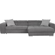 SEDEŽNA GARNITURA siva tekstil - siva/krom, Design, umetna masa/tekstil (329/186cm) - Hom`in