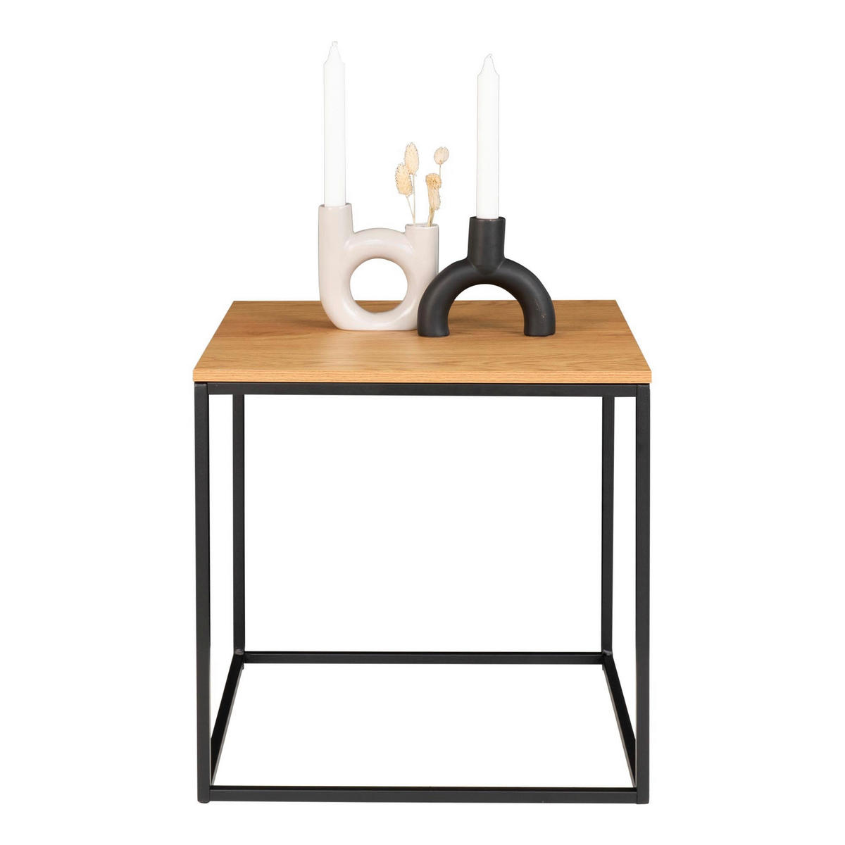BEISTELLTISCH in Holzwerkstoff 45/45/45 cm  - Schwarz/Naturfarben, Basics, Holzwerkstoff/Metall (45/45/45cm)