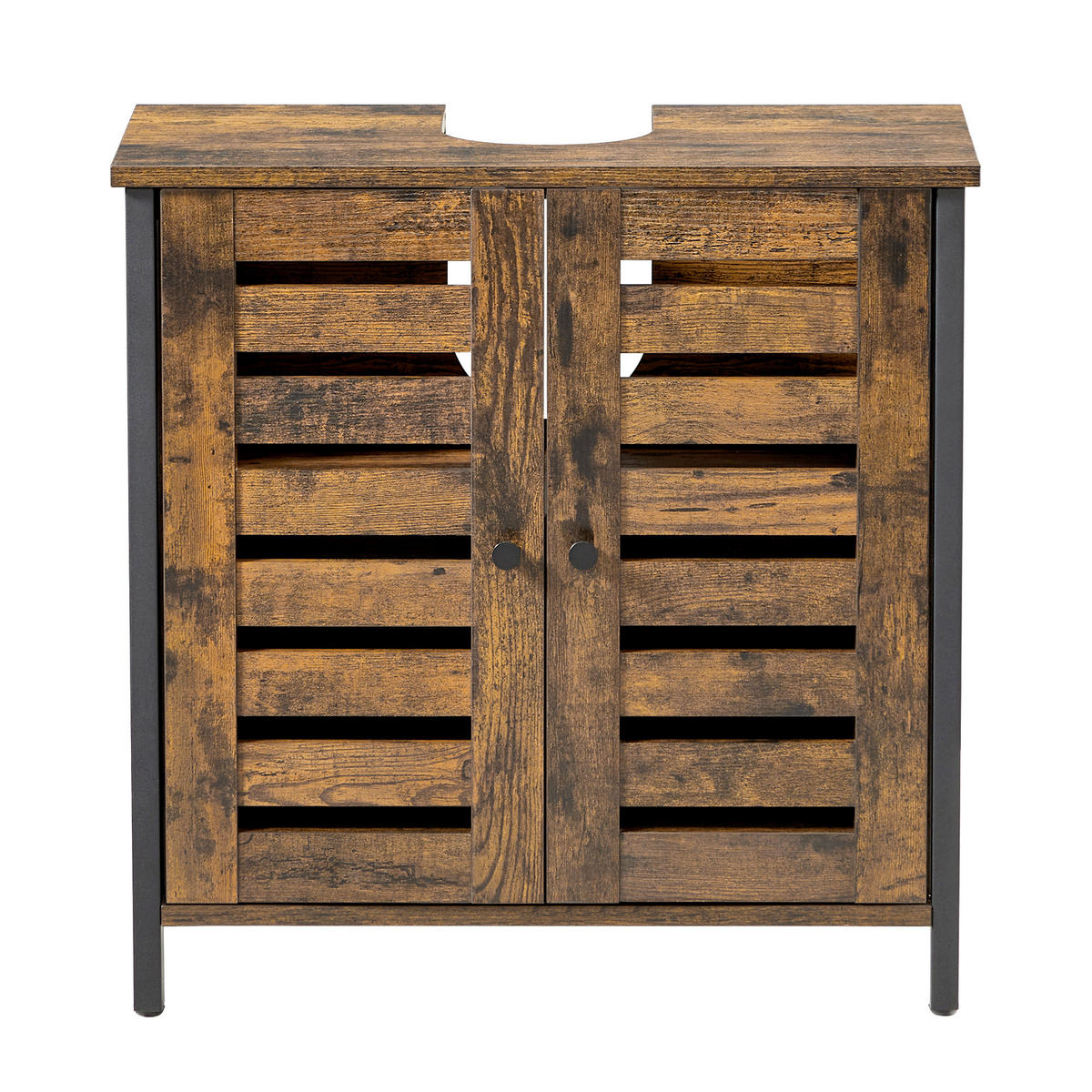 WASCHBECKENUNTERSCHRANK 60/60/30 cm  - Schwarz/Braun, MODERN, Holzwerkstoff/Kunststoff (60/60/30cm) - MID.YOU