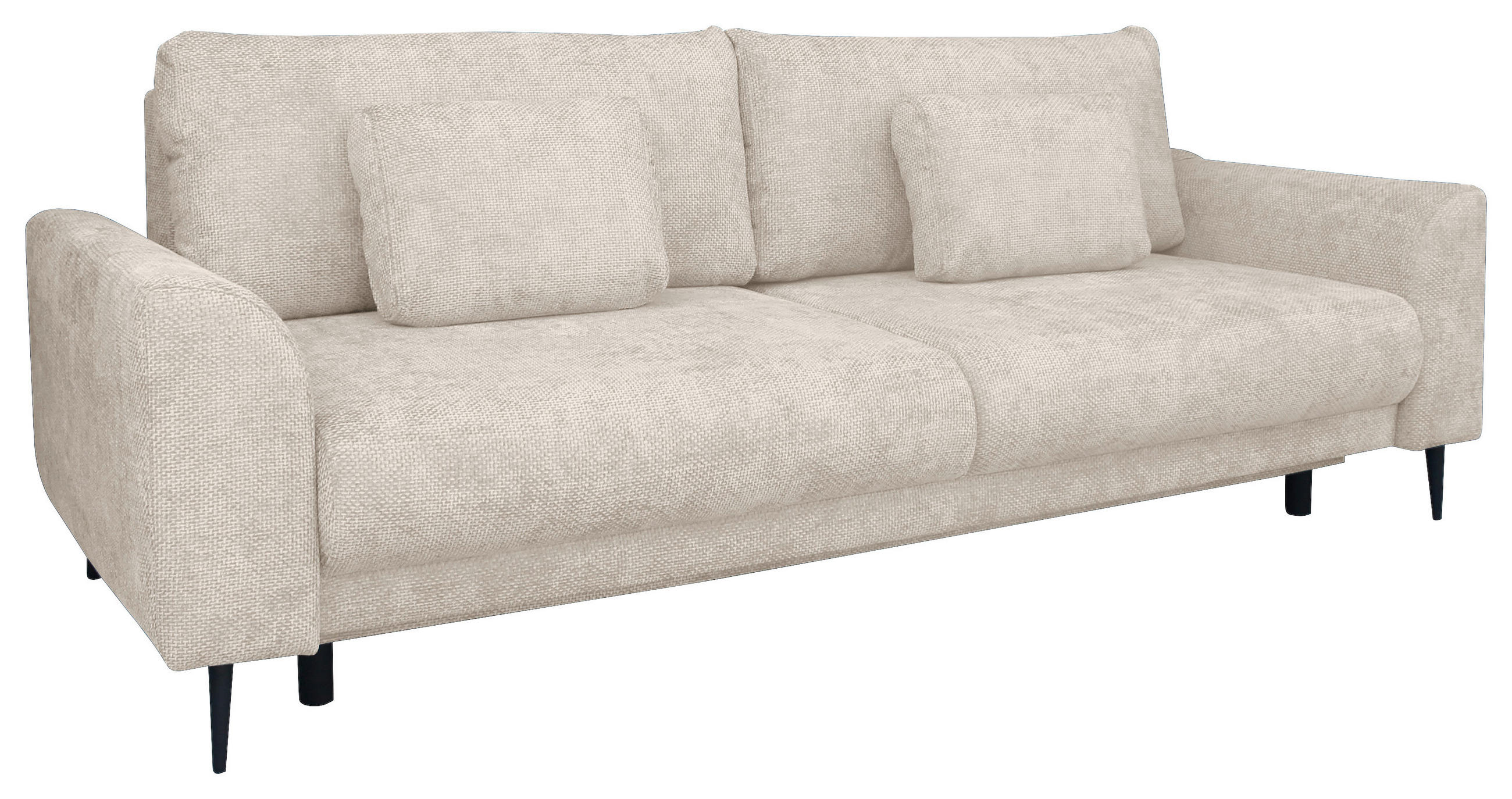 SCHLAFSOFA Chenille Creme  - Creme/Schwarz, KONVENTIONELL, Textil/Metall (235/90/104cm) - Carryhome