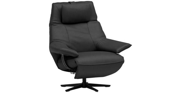 RELAXSESSEL in Leder Anthrazit  - Anthrazit/Schwarz, Design, Leder/Metall (92/79/82cm) - Dieter Knoll