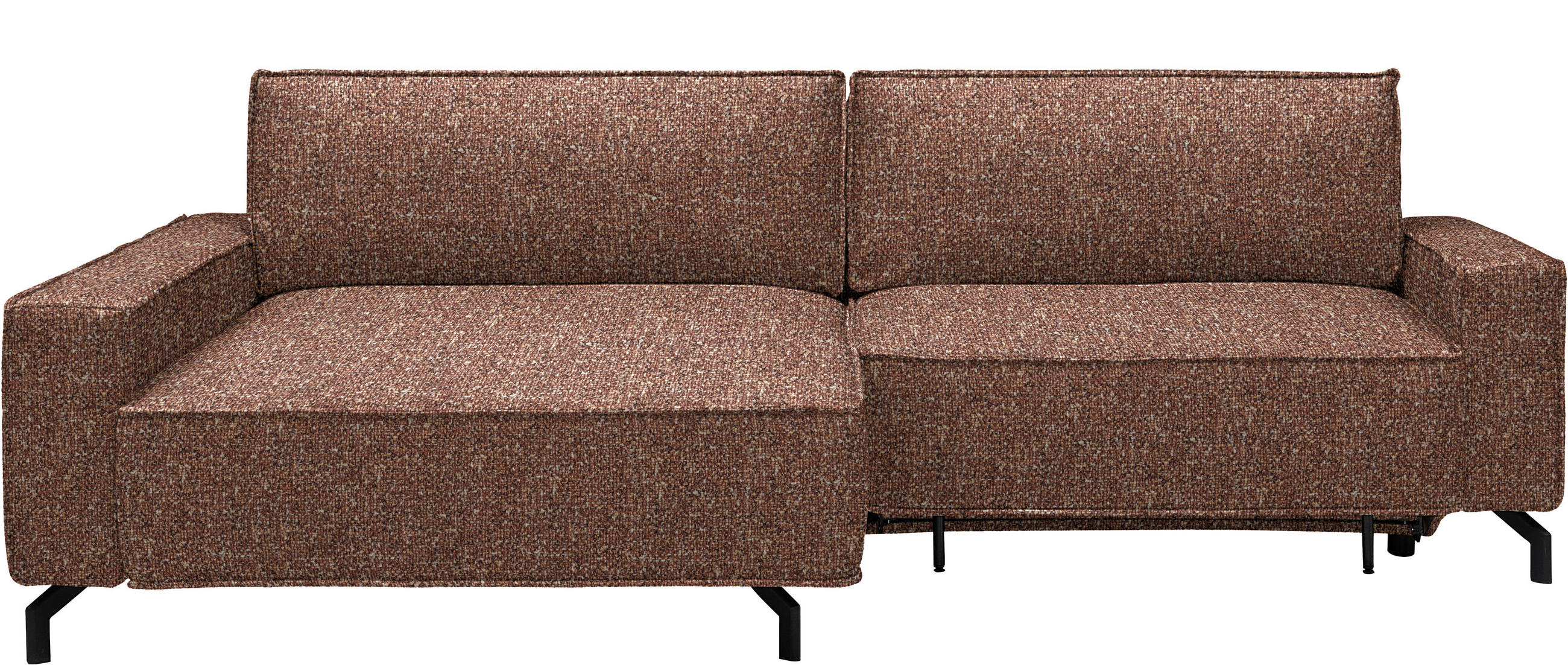 ECKSOFA  in Mikrofaser Terracotta  164/246 cm  - Terracotta/Schwarz, Design, Textil/Metall (164/246cm) - Sedda