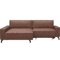 ECKSOFA  in Mikrofaser Terracotta  164/246 cm  - Terracotta/Schwarz, Design, Textil/Metall (164/246cm) - Sedda