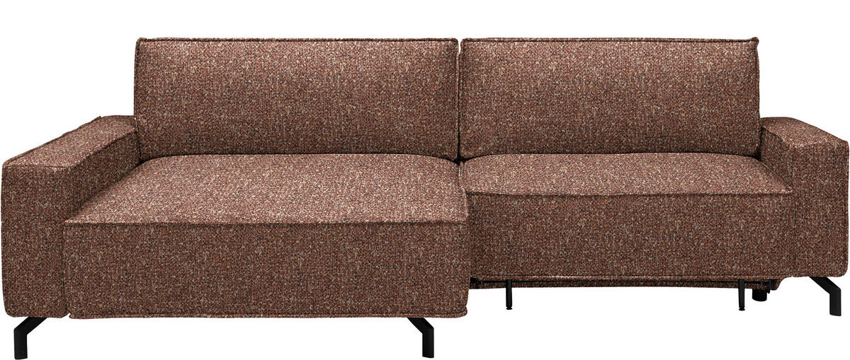 ECKSOFA  in Mikrofaser Terracotta  164/246 cm  - Terracotta/Schwarz, Design, Textil/Metall (164/246cm) - Sedda