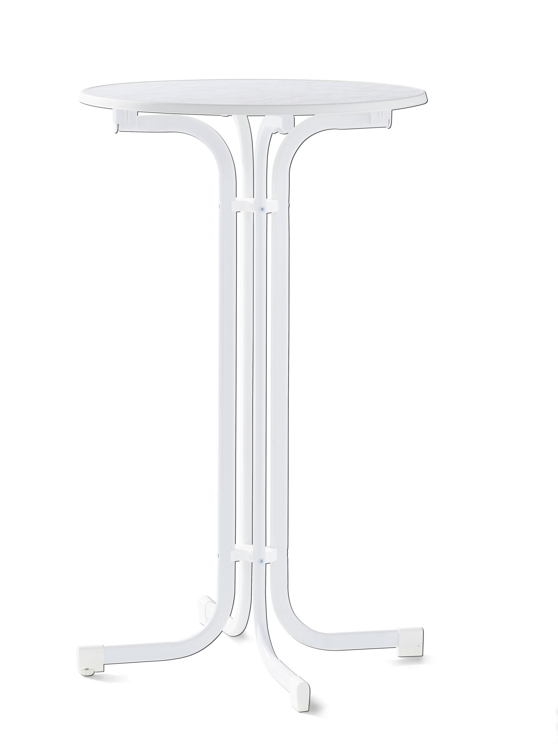GARTENKLAPPTISCH Metall  - Weiß, Basics, Kunststoff/Metall (70/70/112cm) - Sieger