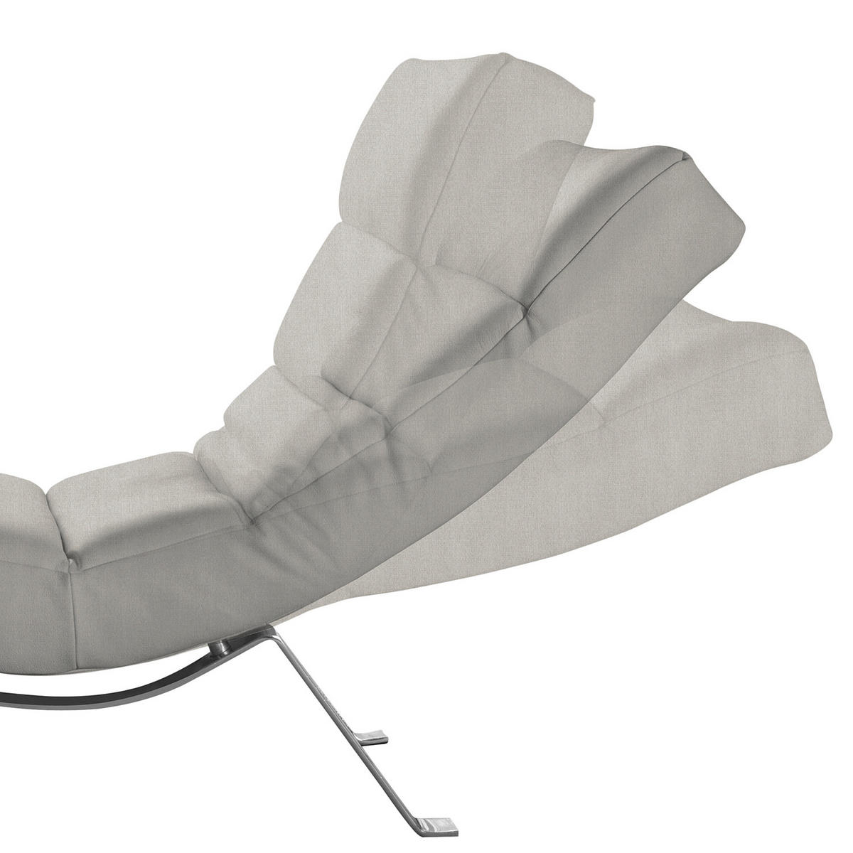 RELAXLIEGE SWING Mikrofaser Grau  - Silberfarben/Grau, Design, Textil/Metall (65/65-95/171cm) - Livetastic