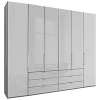 FALTTÜRENSCHRANK in Grau, Weiss  - Chromfarben/Weiss, Konventionell, Glas/Holzwerkstoff (250/236/58cm) - Dieter Knoll