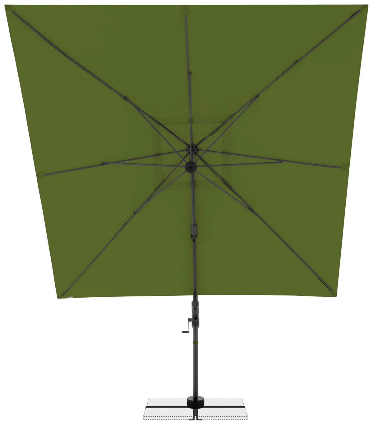 ZÁVESNÝ SLNEČNÍK 280/280 cm - zelená/antracitová, Basics, kov/textil (280/280cm) - Doppler
