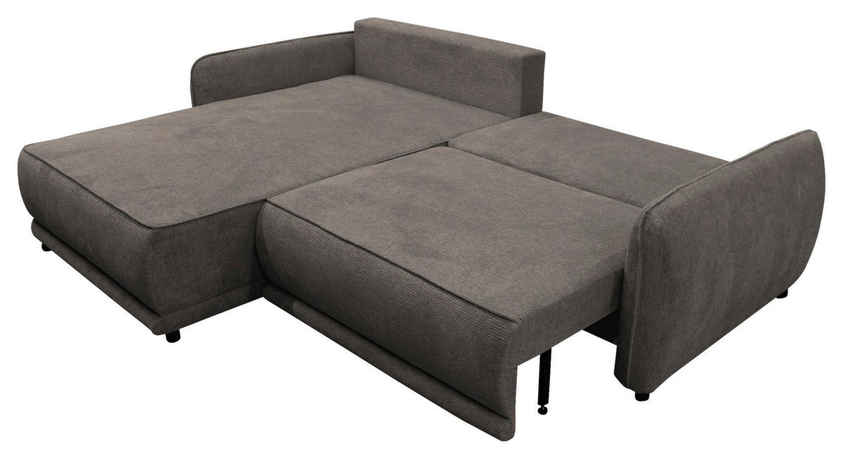 ECKSOFA  FRESH Dunkelgrau Struktur  - Dunkelgrau/Beige, Design, Kunststoff/Textil (195/264cm) - MID.YOU