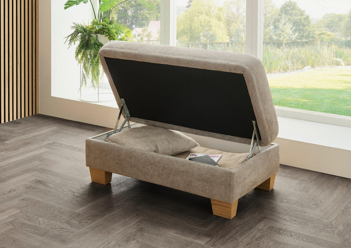 WOHNLANDSCHAFT Beldomo System in Flachgewebe Beige  - Eichefarben/Beige, KONVENTIONELL, Holz/Textil (235/316/167cm) - Beldomo System