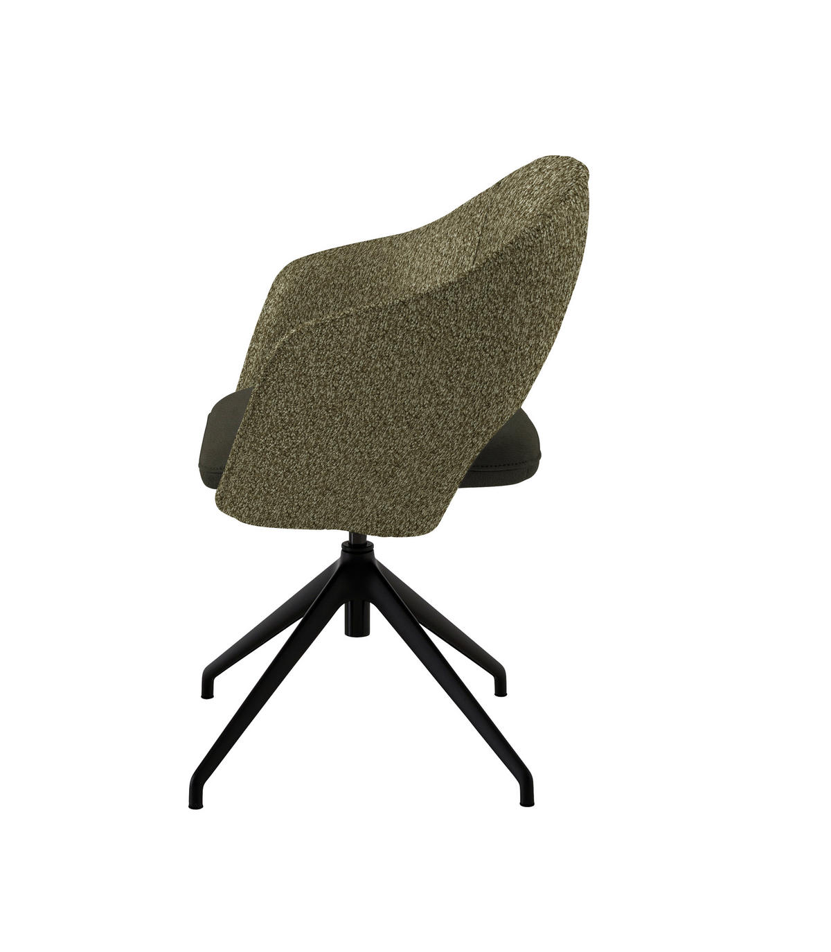 ARMLEHNSTUHL  Stoffauswahl, Wippfunktion, Sitzfläche 360° drehbar, gepolsterte Armlehnen Flachgewebe  - Waldgrün/Schwarz, Design, Textil/Metall (63/74-90/57-73cm) - Koinor