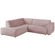 ECKSOFA in Cord Dunkelgrau  - Dunkelgrau/Schwarz, KONVENTIONELL, Kunststoff/Textil (224/254cm) - Hom`in