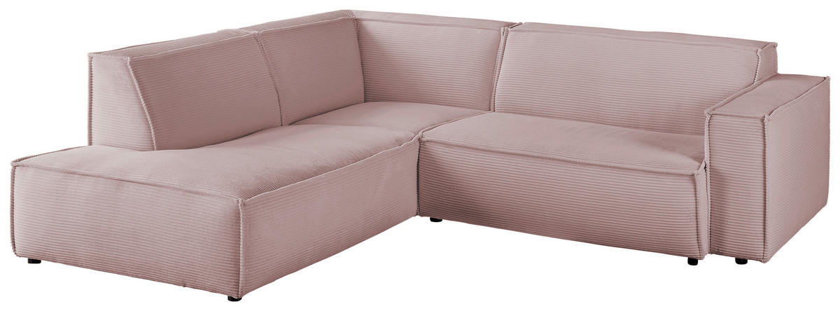 ECKSOFA in Cord Dunkelgrau  224/254 cm  - Dunkelgrau/Schwarz, KONVENTIONELL, Kunststoff/Textil (224/254cm) - Hom`in