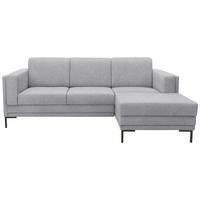 ECKSOFA in Webstoff Silberfarben  214/146 cm  - Silberfarben/Schwarz, Design, Textil/Metall (214/146cm) - LOOKS by W.Joop