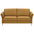 2,5-SITZER in Leder Senfgelb  - Senfgelb/Alufarben, Design, Leder/Metall (164/82/99cm) - Dieter Knoll