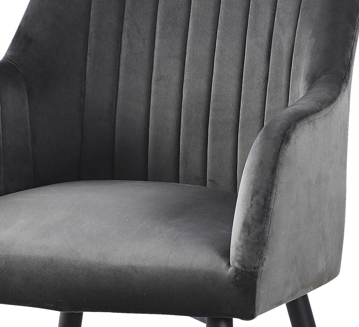 ARMLEHNSTUHL  in Eisen Samt  - Schwarz/Grau, MODERN, Holz/Textil (63/85/63cm) - MID.YOU