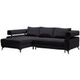 ECKSOFA in Chenille Schwarz  - Schwarz, KONVENTIONELL, Textil/Metall (184/265cm) - Hom`in