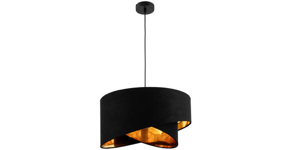 HÄNGELEUCHTE 45/130 cm  - Goldfarben/Schwarz, Trend, Textil/Metall (45/130cm) - Novel