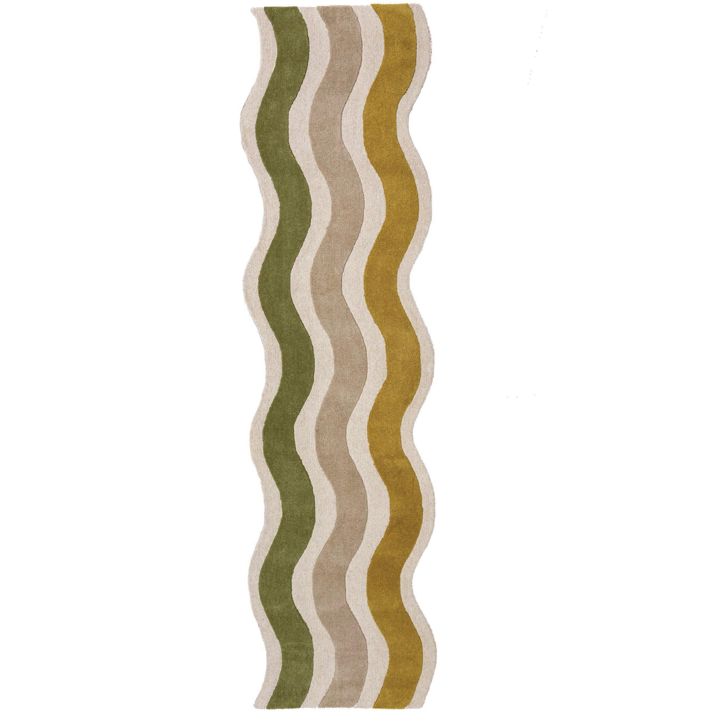 WOLLTEPPICH 80/300 cm Cascade Grün  - Grün, Basics, Textil (80/300cm) - Flair Rugs