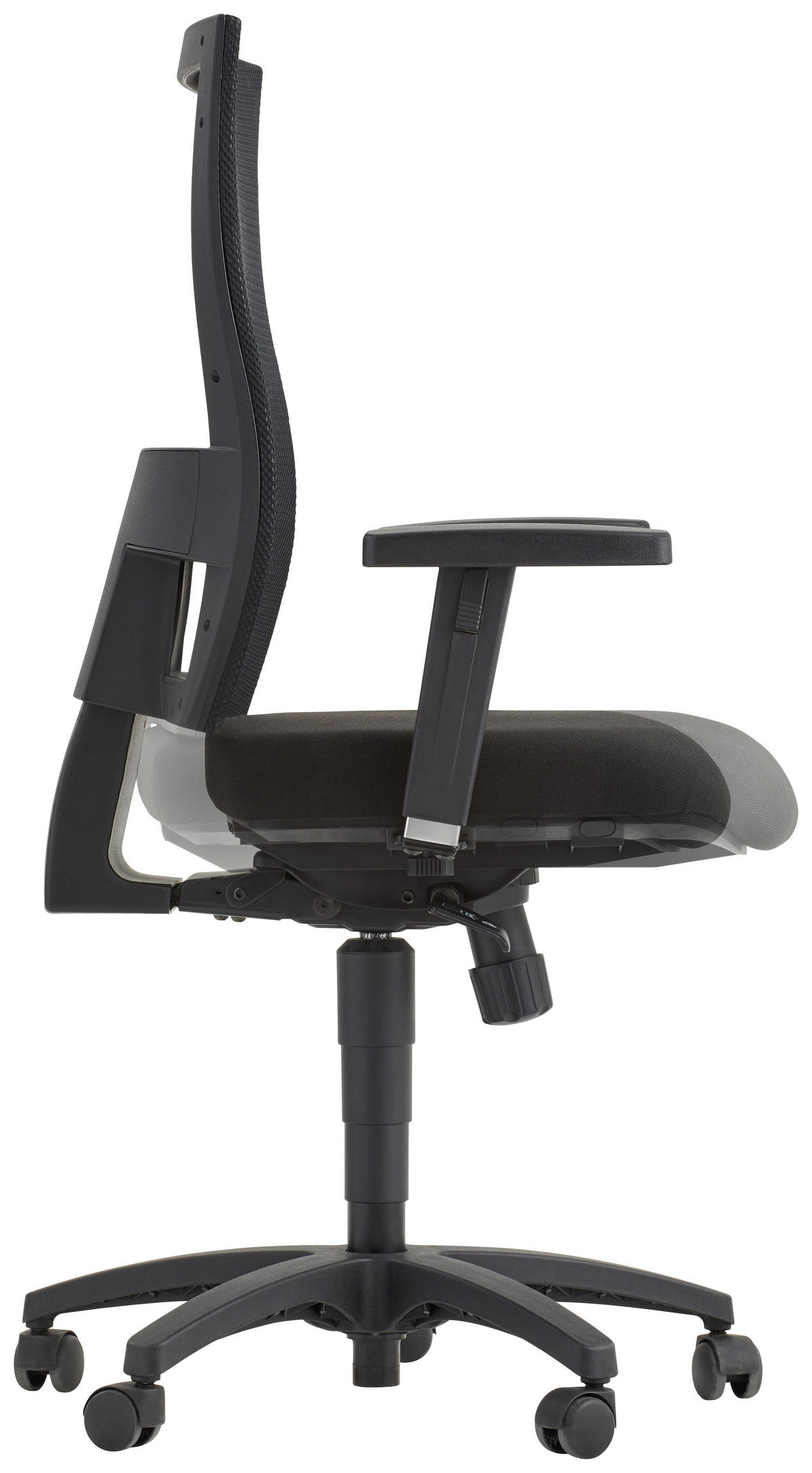 DREHSTUHL  in Netzbespannung, Mikrofaser Schwarz  - Schwarz, Design, Kunststoff/Textil (48/96-114/48cm) - Topstar