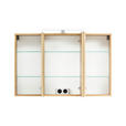SPIEGELSCHRANK 100/64/20 cm - Eiche Wotan/Alufarben, Natur, Glas/Holzwerkstoff (100/64/20cm) - Xora