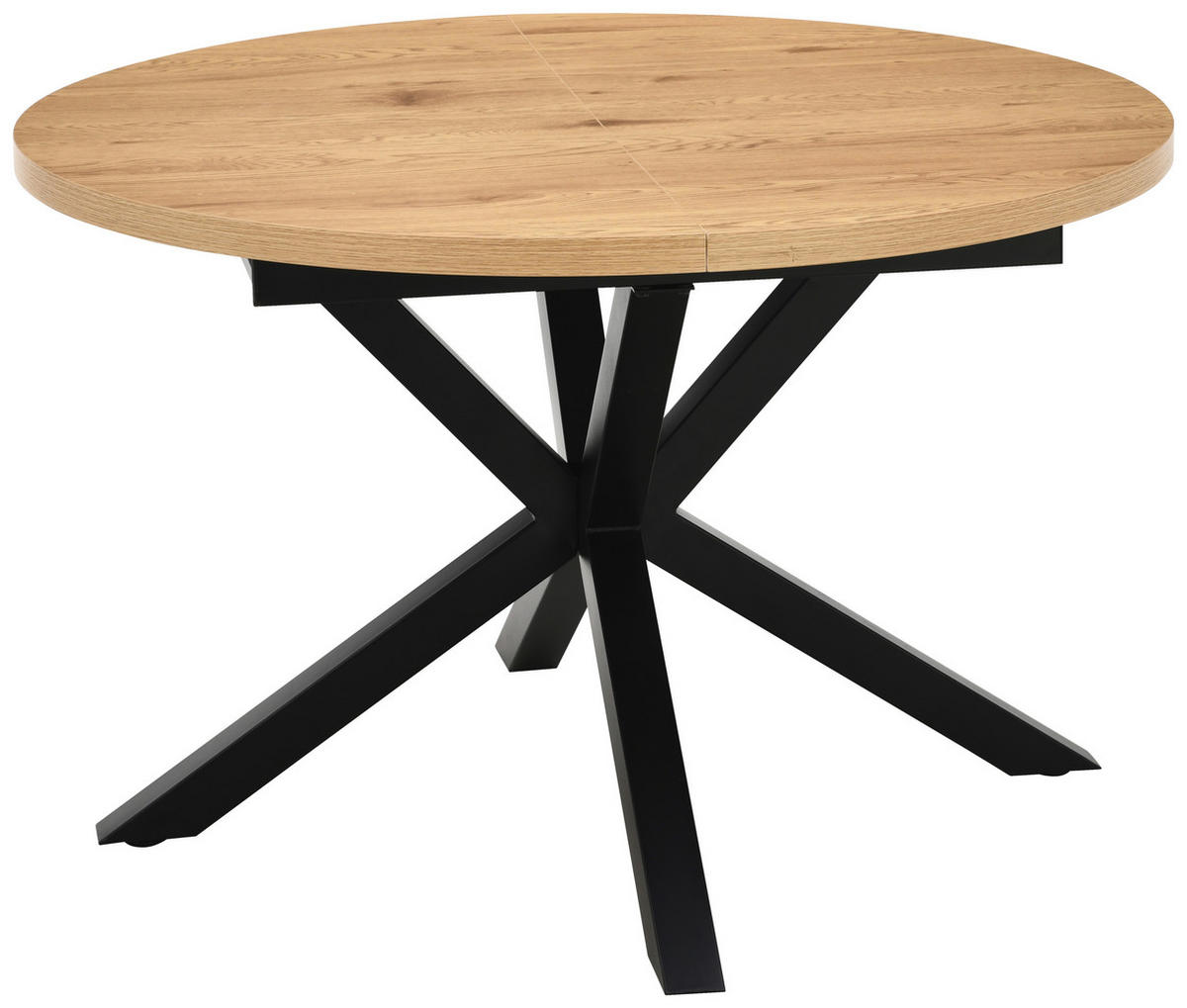 ESSTISCH in Metall, Holzwerkstoff 120/120/75 cm   - Eichefarben/Schwarz, Basics, Holzwerkstoff/Metall (120/120/75cm) - Livetastic