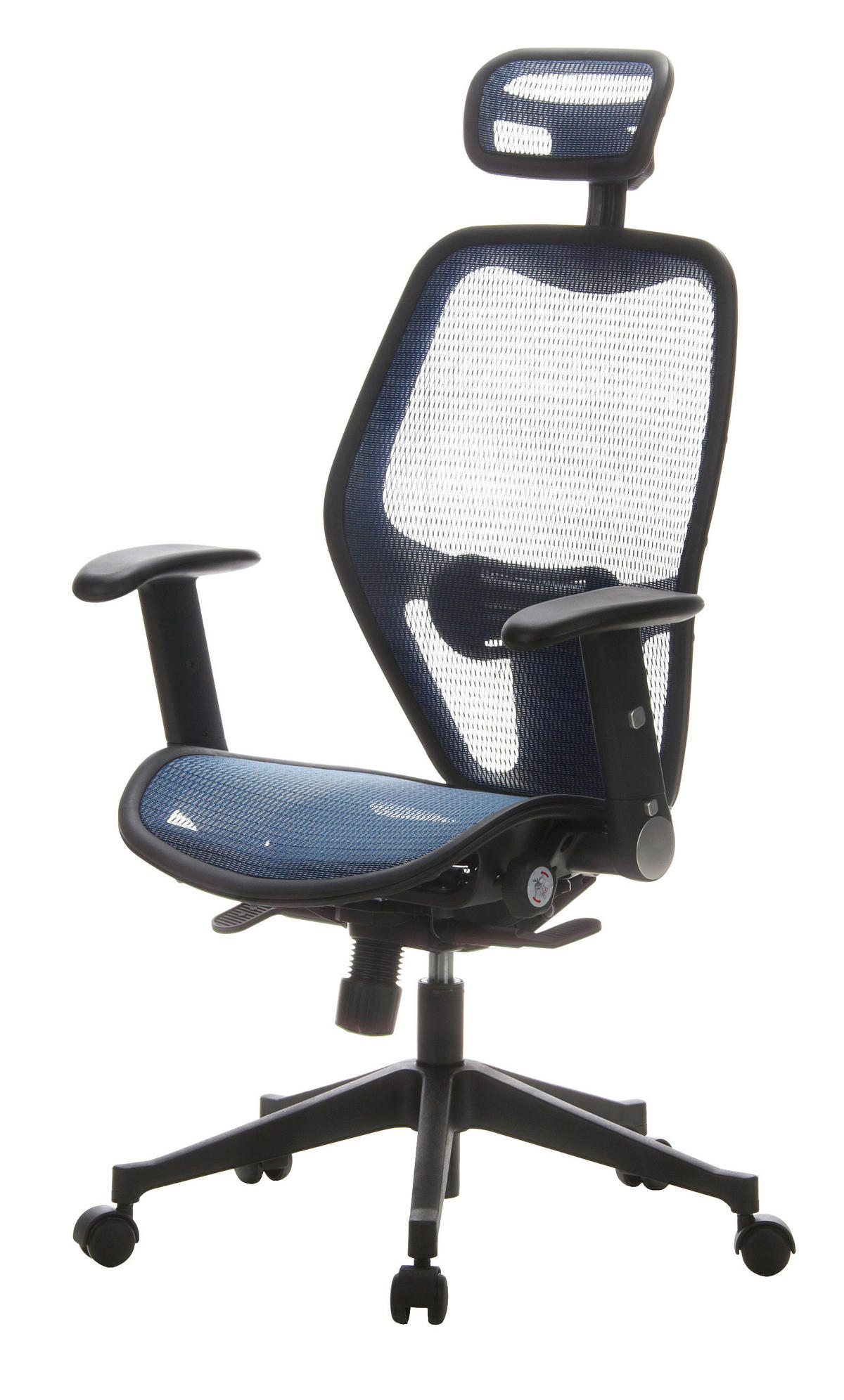 DREHSTUHL Netzbespannung Blau, Schwarz  - Blau/Schwarz, Basics, Kunststoff/Textil (59/117/48cm) - MID.YOU